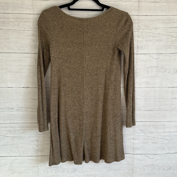 Derek Heart Ribbed Mini Flow Long Sleeve Dress | SIZE S - Picture 3 of 6